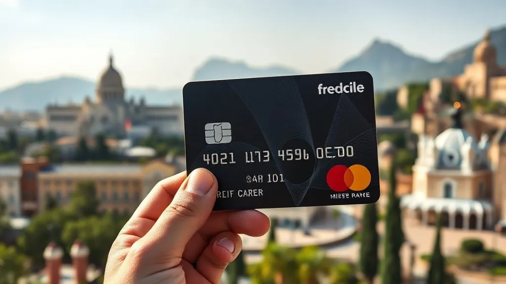 Pessoa trabalhando com notebook e cartão de crédito sobre mesa com caderno de finanças