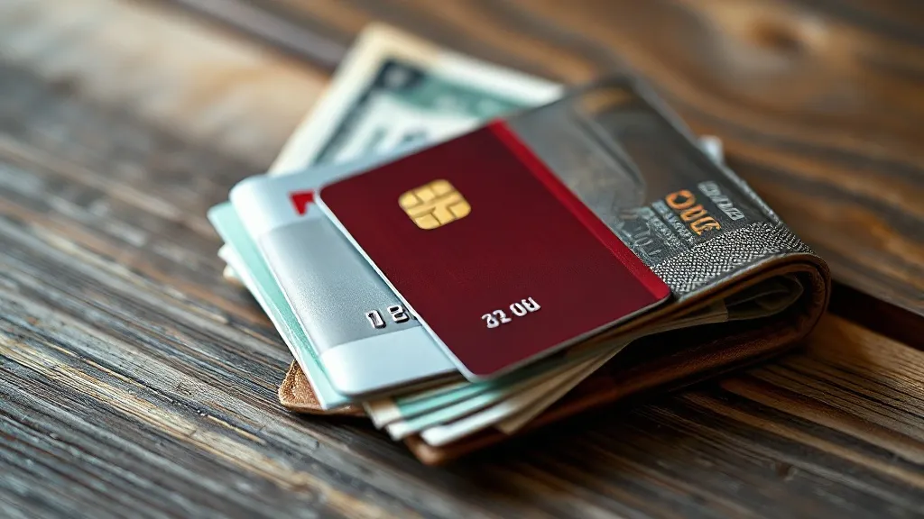 Cartões de crédito e notas de real sobre mesa de madeira, simbolizando a escolha entre cashback e milhas