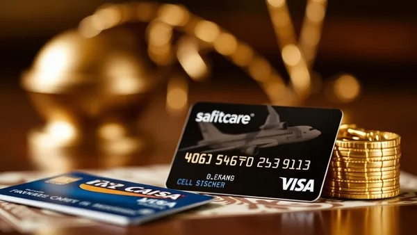 Cartões de crédito premium dispostos em leque sobre superfície escura com iluminação lateral representando escolha entre programas de milhas