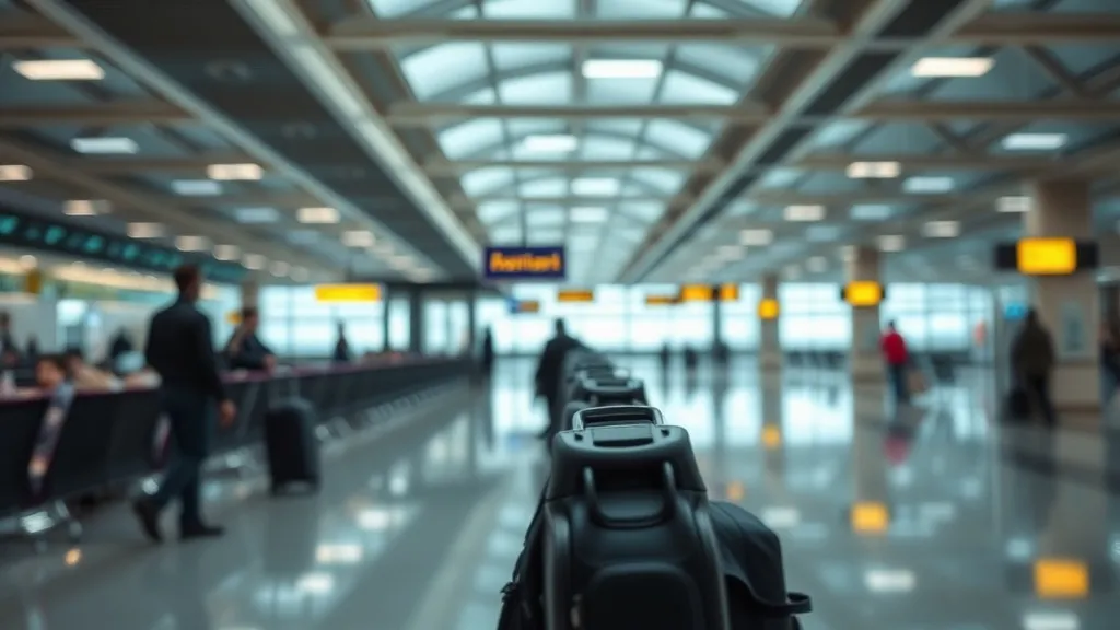 Passageiro em aeroporto segurando cartão de crédito premium e documentos de viagem sobre mesa de embarque