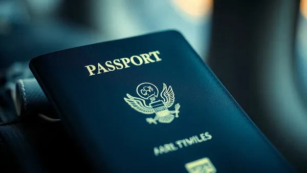 Cartão de fidelidade e passaporte sobre mesa de viajante, representando acúmulo de milhas em programa internacional como o AAdvantage