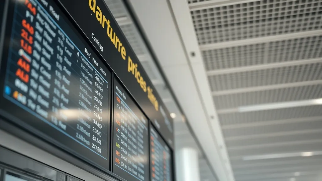 Painel de embarque de aeroporto com voos e valores mudando, simbolizando o resgate dinâmico de milhas
