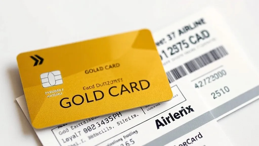 Cartão premium de programa de fidelidade e cartão de embarque sobre superfície refletiva