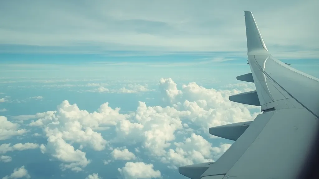 Asa de avião vista da janela com céu e nuvens, simbolizando comparativo de programas de milhas brasileiros