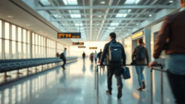 Passageiro com cartão de embarque e etiquetas de bagagem em aeroporto internacional