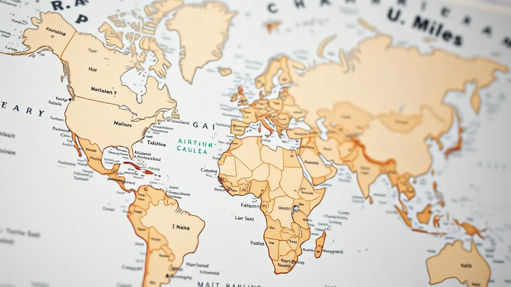 Mapa de viagem com rotas, tabelas de milhas e anotações de planejamento de resgate