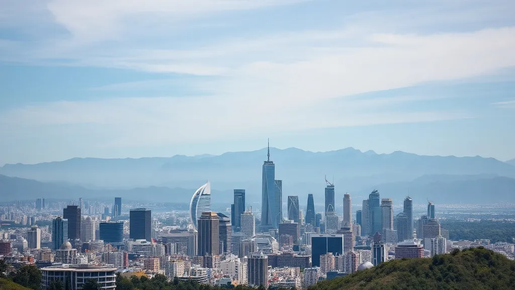 Vista de Santiago do Chile com a Cordilheira dos Andes ao fundo