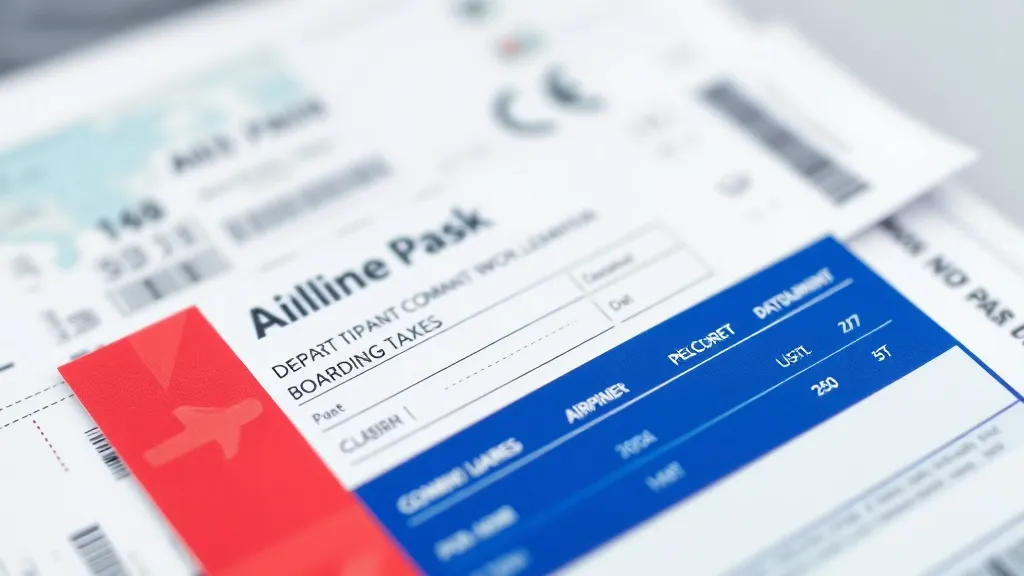 Cartão de embarque e documentos de taxas aeroportuárias sobre uma mesa de aeroporto