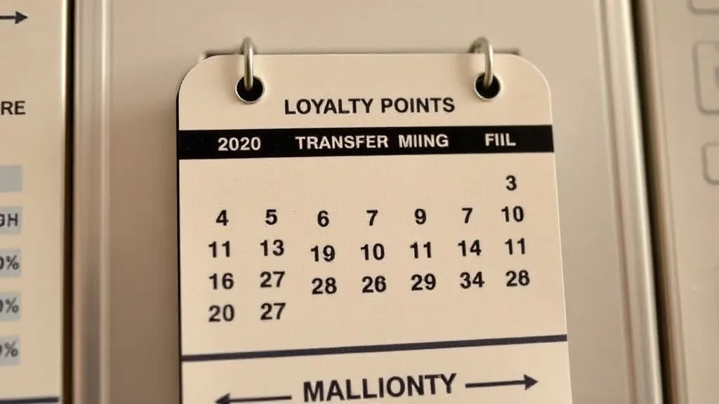 Calendário com pontos de fidelidade e cartão bancário simbolizando urgência de vencimento de pontos para transferência