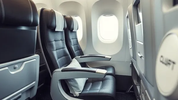 Comparativo de cabine executiva e econômica em avião com cálculo de milhas e bônus de transferência