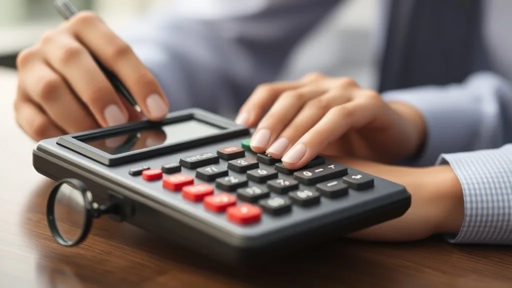 Calculadora, cartões e anotações sobre estratégia de transferência parcelada de pontos